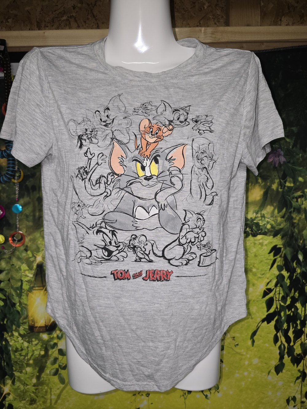 #197 Tom & Jerry Graphic Tee with Peach and Yellow Accents